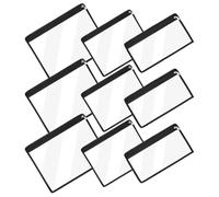 Sewroro 9 pièces Trousse à Crayons Transparente Pochette de Rangement Zippée PVC Sac de Fournitures Scolaires pour Voyage et Bureau Capacité Design Pratique et