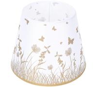 Sewroro Abat-jour en Tissu pour Lampe E27, Conique, 22 Cm Inférieur X 14 Cm Supérieur X 17 Cm Hauteur, Couleur Dorée Motif Floral, Compatible Lampe de Chevet et Applique Murale,