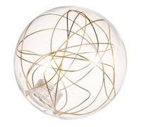 Sewroro Abat-Jour Rond en Verre Transparent Ø100 MM Fil D’Aluminium Doré Diffuseur Suspendre Compatible Douille G9 Abat-Jour de Rechange pour Luminaire Décoratif Intérieur