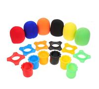 Sewroro Accessoires Microphone 18 Pièces Manchons en Silicone Anti-chute et Housses en Mousse pour Protection Micro Lors de Performances et Ktv