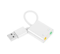 Sewroro Adaptateur Casque USB Externe avec Carte Pc Robuste et Convertisseur Audio Multifonction Compatible Ordinateur Smartphone et Tablette Mixeur Podcast Intégré Argenté