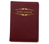 Sewroro Album de Collection de Portable PU Rangement avec Emplacements pour Compact et Classeur de Commémoratives Rouge