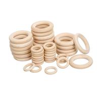 Sewroro Anneaux Artisanaux En Bois Soi-même 40 Pièces Naturels Lisses, Ronds Pour Macramé, Création Bijoux Et Loisirs Créatifs, Accessoires Déco Polyvalents
