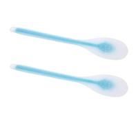 Sewroro Applicateur de Lotion Dos 2 Pièces Bleu Manche Long, Brosse Douce Multifonction pour Application Crème, et Autobronzant, Accessoire Bain Ergonomique pour Soins Corporels