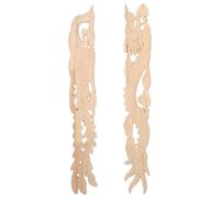 Sewroro Appliques Murales en Bois Sculpté 50X8 CM Ensemble Dragon et Phénix Non Peintes Décorations Murales en Bois Incrustations Sculptées Style Européen pour Meubles Salon Chambre
