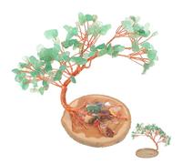 Sewroro Arbre Feng Shui en Cristal d'Aventurine Verte Naturelle Décor de Maison 1 Pièce Mini Bonsaï en Roche d'Aventurine pour Salon Bureau et Espace Spirituel Arbre de Chakra