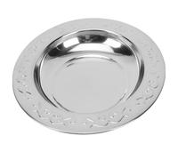Sewroro Assiette en Acier Inoxydable 25 CM Motif Fleur Plaque Miroir Décorative pour Steak et Fruits Vaisselle de Ménage Résistante et Élégante pour Maison et Restauration