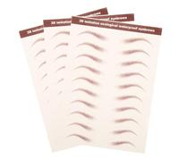 Sewroro Autocollants pour sourcils effet simulé 3D étanche lot de 3 feuilles brun transfert à l'eau pour maquillage naturel kit maquillage sourcils facile à appliquer tenue longue