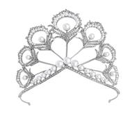 Sewroro Bandeau Couronne en Alliage Argenté pour Mariage Perles, Léger et Inaltérable, Accessoire de Coiffure pour Femmes et Scènes de Performance