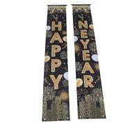 Sewroro Bannière de Porte Nouvel An 70x33 Cm Tissu Oxford Rouge Décoration Suspendue Porte Porche Fête Chine Ensemble Couplets Festival Printemps