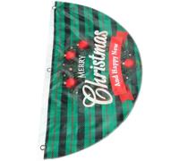 Sewroro Bannière Fanion de Noël en Polyester, Guirlande de Drapeaux D'extérieur, Bandeau Blanc 3 Œillets Métalliques, pour Carnaval et Rambarde de Cheminée