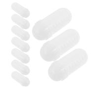 Sewroro Boîte à Appâts de Pêche 10Pcs en Plastique Blanc, Boîte de Rangement Portable pour Crevettes et Crabes, Couvercle Sécurisé, Accessoire de Pêche en Plein Air, 3.2" x 1.5