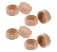 Sewroro Boîte à Dents de Lait en Bois de Hêtre Naturel Ronde 52 CM Lot de 4 Pièces Boîte à Bagues Miniature Protection Anti-Poussière et Humidité Souvenir pour Bébé Fille et Garçon