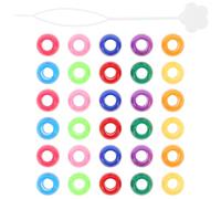 Sewroro Boîte de 50 Perles Colorées pour Cheveux Dreadlocks et Tresses, Accessoires pour Tresses Dreadlocks Garçon et Filles, Grandes Perles à Gros Trou pour Extensions de Cheveux,