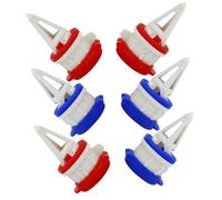 Sewroro Boîte de 6 Becs Verseurs pour Boissons en Boîte avec Couvercle, Extension de Bouche pour Jus et Lait, 3 Rouges 3 Bleus, Accessoires Pratiques Cuisine et Boissons