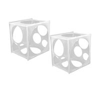 Sewroro Boîte de mesure pour ballons en plastique 11 trous, lot de 2, outil professionnel pour mesurer la taille des ballons de fête, cube de mesure compact et portable pour décorations et festivals
