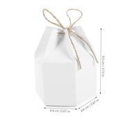 Sewroro Boîtes à Bonbons en Papier Kraft Hexagonales Blanches Boîte à Dragées pour Mariage et Fête 50 Pièces Contenant pour Friandises et Présents D’Invités pour Organisation