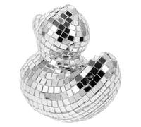 Sewroro Boule Disco Miroir de Canard en Verre Argenté Décoration Lumineuse de Bureau Accessoire Festif pour Fêtes Mariages et Anniversaires Effet Réfléchissant Élégant