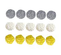 Sewroro Boules Décoratives en Rotin Tressé 15 Pièces Ø5 Cm, Lot Multicolore Jaune Blanc Gris, Boules de Vigne Simples pour Bricolage Créatif et Décoration Mariage, Fête et Intérieur