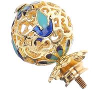 Sewroro Bouton de Couvercle de Théière en Métal Doré 1,6 Cm, Style Vintage Palais, Accessoire pour Couvercle de Bouilloire, Gadget Cuisine, Compatible Théière en Verre et Céramique, Usage