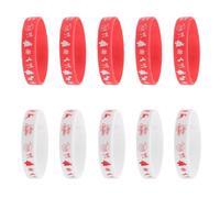 Sewroro Bracelets de Noël en Silicone 10 Pièces, Accessoires Décoratifs Flexibles et Résistants pour Fêtes, Bracelets de Fête Confortables et Solide pour Adultes et Adolescents