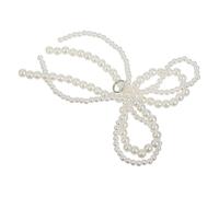 Sewroro Breloque de Téléphone Nœud 3D Chaîne de Perles Décoration Porte-Clés Mignon en Perles Doubles Accessoire Polyvalent pour Téléphones Portables et Paquet 1 Pièce