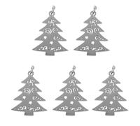 Sewroro Breloque Sapin de Noël en Acier Inoxydable pour Bijoux DIY | Mini Format Argenté, Surface Lisse et Légère, pour Collier, Partage Familial, Amis et Collègues