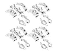 Sewroro Breloques 3D pour Ongles en Alliage Argenté Chaînes Tressées Punk 100 Pièces Accessoires Gothiques pour Nail Art Halloween Décorations Creuses Métalliques pour Manucure