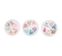 Sewroro Breloques à Ongles en Forme de 3d Brillantes en Plastique et Résine, Décoration Élégante pour Manucure, 3 Boîtes pour Banquet ou Rendez-