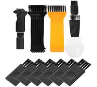 Sewroro Brosse de Nettoyage pour Rasoir Électrique 48 Pièces Mini Brosse pour Interstices et Clavier Poils Noirs et Orange Poignée Plastique Ergonomique Accessoire Pratique pour Soin