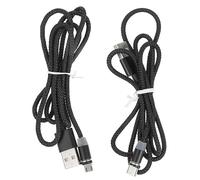 Sewroro Câble de Chargeur Magnétique USB-c et Micro USB 2 Pièces pour Téléphone, Tressé Nylon 1 Mètre, Charge Rapide, Compatible Système Mobile et Type-c, Usage Électronique Quotidien