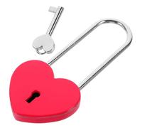 Sewroro Cadenas Forme Cœur Petit et avec Clé Serrure Romantique pour Boîte à Journal Valise et Activités de Damour pour Couples