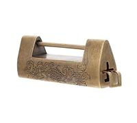 Sewroro Cadenas Rétro Cuivre Massif Gravé Serrure Horizontale Vintage pour Boîte Coffret à Bijoux et Valise Serrure Décorative Chinoise