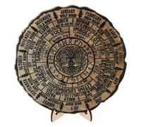 Sewroro Calendrier Bois Décoratif Arbre Ornement Unique Pour Maison Calendrier De Sorcière Outil Pratique Organisation Des Dates Importantes