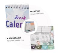 Sewroro Calendrier de Bureau à Spirale Fleurie Planificateur Annuel avec Reliure Métallique Calendrier de Comptoir Élégant pour Organisation Scolaire et Bureau