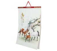 Sewroro Calendrier Mural Feng Shui 2026 Année du Cheval en Papier Résistant Calendrier Mensuel Chinois Traditionnel avec Décoration Murale pour Bureau et Maison du Nouvel An Chinois