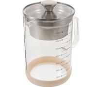 Sewroro Carafe à Lait de Soja en Verre Borosilicaté 1500 Ml Filtre Inox à Maille Fine Passoire Ultra Fine pour Jus et Thé Récipient Filtrant pour Usage Alimentaire Pratique