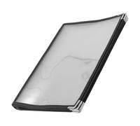 Sewroro Carnet de Menus A4 Transparent en PVC 8 Pages et Coins Blancs Porte-Menus en Similicuir pour Restaurant Classeur à Anneaux Réutilisable Protection Anti-Taches pour Présentation