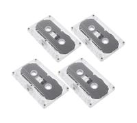 Sewroro Cassettes Audio Vierges Enregistrables 30 Lot de 4 Boîtier Transparent pour Enregistrement Voix Musique Matériel Pédagogique Rétro