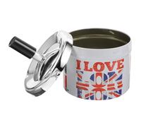 Sewroro Cendrier de Bureau en Acier Inoxydable Couvercle Rotatif à Extinction Automatique Cendrier Décoratif Compact pour Table Usage Intérieur et Maison Plateau à Cigarettes Pratique