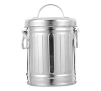 Sewroro Cendrier Vintage en Fer Galvanisé avec Couvercle, Grand Seau de Table Multifonction pour Bureau Cuisine, Poubelle de Comptoir Hygiénique, Décor Intérieur Original, 1 Pièce