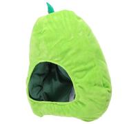 Sewroro Chapeau Tête Poire en Peluche Verte, Accessoire Photo Confortable et Créatif pour Fêtes et Déguisements Amusants, Rembourrage en Coton Pp Doux