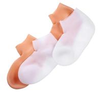 Sewroro Chaussettes Exfoliantes Hydratantes Réutilisables 2 Paires Xl Blanc et Beige Chaussettes Élastiques de Spa pour Pieds Secs Abîmés Soin Nourrissant et Protection Nocturne
