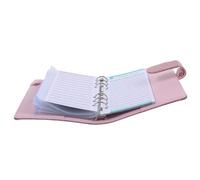 Sewroro Classeur Budget A6 à Feuilles Mobiles 8 Pochettes Zippées en PU Cuir Organiseur Souple Imperméable pour Gestion d'Argenté Liquide 12 Feuilles Budget Colorées et Autocollants