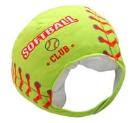 Sewroro Coiffe en Peluche Forme Balle de Softball Douce et Confortable, Casquette Déguisement Sportive pour Fête, Carnaval et Photo, Accessoire Original pour Événements à Thème
