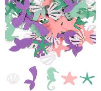 Sewroro Confettis en Papier Thème Océan 100 Pièces Mélange Couleurs Aléatoires Queue de Sirène Animaux Marins Décoration Table Mariage Anniversaire Fête