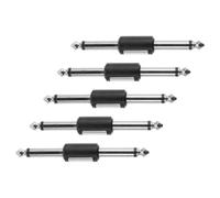 Sewroro Connecteurs Droits Argentés en Métal et Plastique Design Compact Lot de 5 pour Réduire la Perte de Signal pour Pédale Effet Guitare Électrique Lors des Concerts et Répétitions