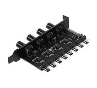 Sewroro Contrôleur de Ventilateurs Pc Réglable avec Voies et Boutons Hub Ventilateur pour Refroidissement Boîtier Interface pour Installation Facile