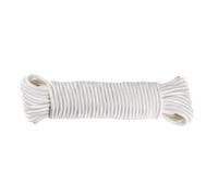 Sewroro Corde de Levage en Nylon 6 Mm Blanche 15,5 M Résistante aux Intempéries pour Mât de Drapeau Corde de Camping Suspendue Polyvalente Solide pour Extérieur