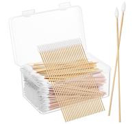 Sewroro Cotons-Tiges de Précision à Pointe Fine 500 Pièces Coton Doux Jetable Nettoyants Polyvalents pour Maquillage des Yeux Nettoyage des Ongles et Appareils Électroniques Usage